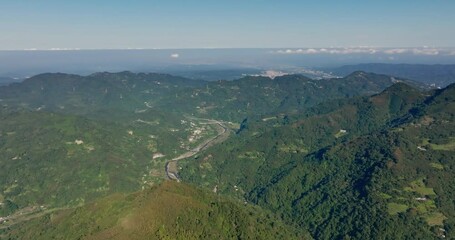 Poster - Aerial view of the drone over the mountain peak in Taiwan