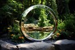 Garden Decor Reflections: Capture the reflection of decor in a garden mirror or glass surface.