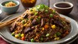        Texan Brisket Fried Rice with Barbecue Sauce                                                                                                                                                     
