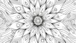 Mandala: A coloring book page featuring a mandala design with a water theme