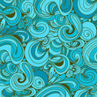wavy doodle seamless pattern for your design. Abstract curly seamless illustration