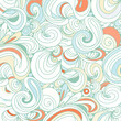 wavy doodle seamless pattern for your design. Abstract curly seamless illustration