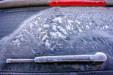 Canvas Print - typical car in winter - frost