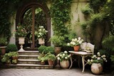Fototapeta Natura - Antique Accents: Highlight any antique or aged elements of the garden decor.