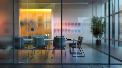 Wall Mural - conference room, workplace with blurred background