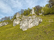 Rocks in Ojców National Park, Poland.