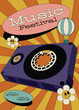 Music festival poster template design with cassette tape modern vintage retro style