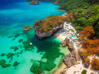 Wall Mural - view of a island in the sea