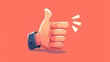 Fototapeta  - A flat style 2d symbol of a Thumbs Up icon representing a like sign