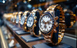 Luxury watches in store. Business Concept