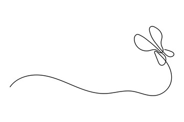 Wall Mural - Butterfly in one solid line drawing. Cute minimalistic butterfly. Doodle vector illustration,