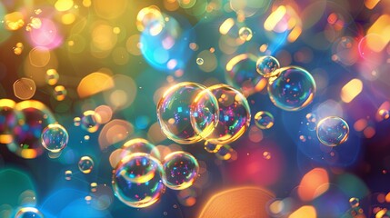 Sticker - abstract background with bubbles