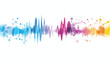 Colorful gradient sound waveform vector graphic illustration