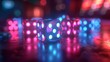 Neon dice with futuristic vibe glowing and energetic for casino gambling. Concept Futuristic Casino, Neon Dice, Glowing Energetic, Casino Gambling, Neon Lights