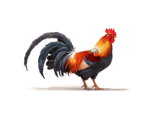 Poster - rooster isolated on white background. vector illustration