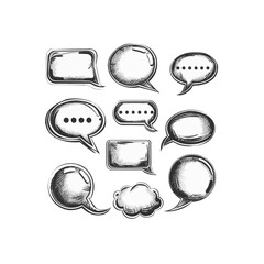 Poster - Set of quote mark. Quotemarks outline, speech marks, inverted commas or talking marks collection. vector illustration isolated white background