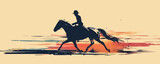 Fototapeta Kuchnia - Rider riding. vector simple illustration