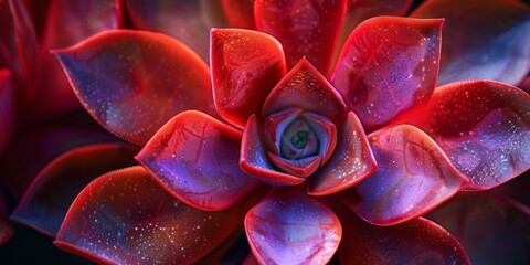 Sticker - A close up of a flower with red and blue colors. Generative AI.