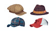 Set of Four stylish men s and women s headwear of var