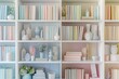 © MrHamster - White bookshelf with different books and vases in modern room