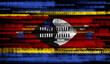 Flag of Swaziland on binary code. Modern technology concept