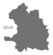 Selm German city map grey illustration silhouette shape
