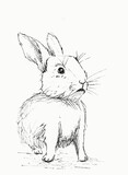 Fototapeta Paryż - Hand drawn illustration of a rabbit