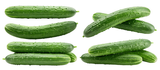 Wall Mural - cucumber isolated on white background, full depth of field
