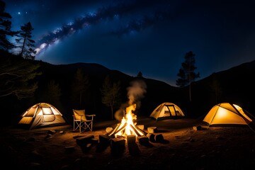 Camping, campfire