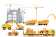 Baumaschinen auf der Baustelle,  illustration