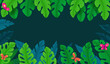 © Westend61 - Illustration of butterflies on plants at tropical rainforest with copy space in between
