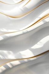 Wall Mural - White waves. Flow background. Golden lines and waves. Luxury gold background.