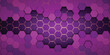 Purple Hexagonal background with golden light..