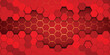 Red Hexagonal background with golden light.
