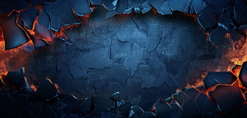 Wall Mural - Crystal ice texture with sharp blue shards and a frosty look.