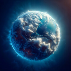 Wall Mural - blue planet in space