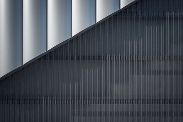 Poster - Contemporary designer wall with mock up place in empty underground interior. 3D Rendering.
