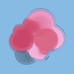 Fototapete - 3d rendering digital illustration with abstract organic flowing shapes