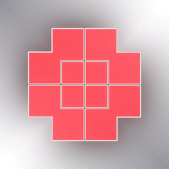 Poster - Stunning pattern of pink geometric shapes on a light colored background. 3d rendering digital illustration