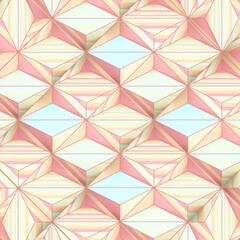 Poster - 3d rendering digital illustration of polygons arranged in a repeating pattern.