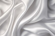 White Silk Satin Textile Textur Background With Copy Space - Generative AI