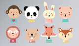 Fototapeta Pokój dzieciecy - cute cartoon vector wild animals children zoo