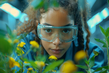 Poster - encouraging girls to pursue careers in stem fields through education and mentorship. concept of stem