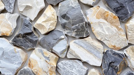 Canvas Print - Background of Gray and Beige Natural Stones