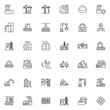 Industrial and Building line icons set