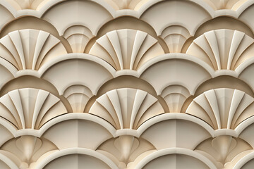 Poster - Sophisticated abstract 3d pattern. Japanese and Scandinavian style. Art deco. Background image. Created with Generative AI technology.