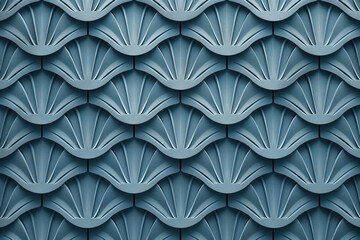 Poster - Sophisticated abstract 3d pattern. Japanese and Scandinavian style. Background image. Created with Generative AI technology.