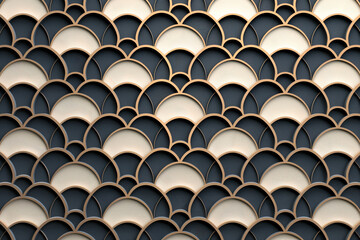 Poster - Sophisticated abstract 3d pattern. Japanese and Scandinavian style. Art deco. Background image. Created with Generative AI technology.
