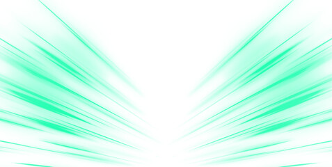 Poster - Panoramic high speed technology concept, light abstract background. Abstract neon light rays background. Car road silhouette with light and motion effect. Vector PNG.	