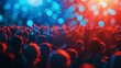 Blurred audience with bokeh lights, resembling a lively concert or event atmosphere.